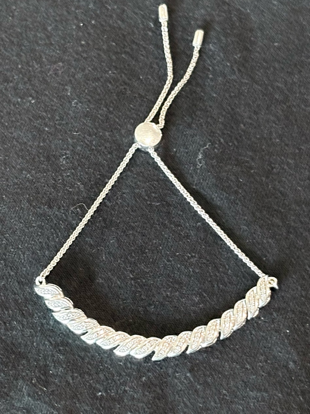 Kay Jewelers Silver Twisted Pavé Rope Bracelet - Silver - Picture 3 of 3